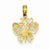 14k Gold I Heart Butterfly Pendant, Pendants for Necklace
