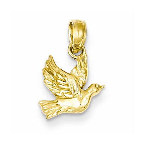 14k Gold Flying Dove Pendant, Pendants for Necklace