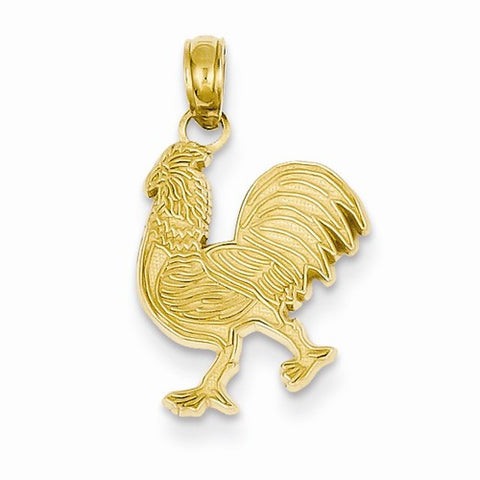 14k Gold Rooster pendant, Fine Pendants for Necklace