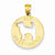 14k Gold My Best Friend with Dog Cut-Out in Center Pendant, Pendants for Necklace