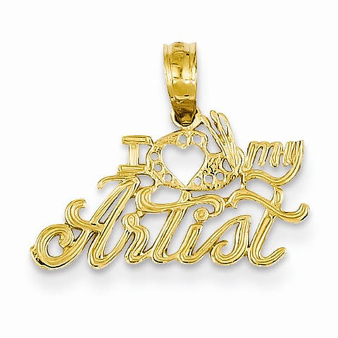 14k Gold I Heart My Artist Pendant, Pendants for Necklace