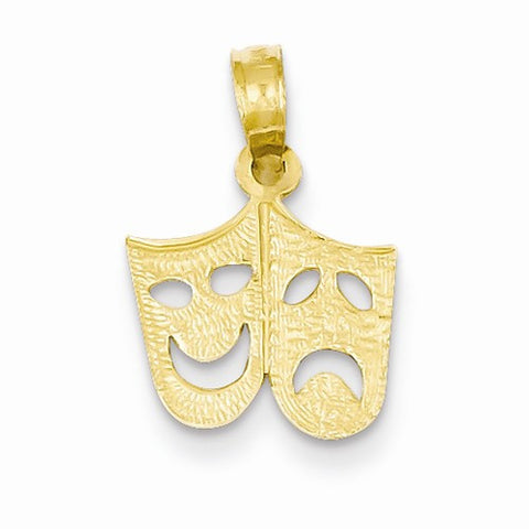 14k Gold Comedy/Tragedy Drama Pendant, Pendants for Necklace