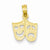 14k Gold Comedy/Tragedy Drama Pendant, Pendants for Necklace