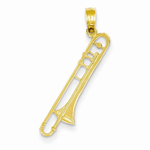 14k Gold Trombone Pendant, Pendants for Necklace