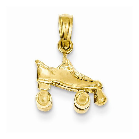 14k Gold 3-D Roller Skate pendant, Classy Pendants for Necklace