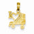 14k Gold I Heart Roller Skating Pendant, Pendants for Necklace