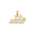 I love hockey Charm in 14k Yellow Gold