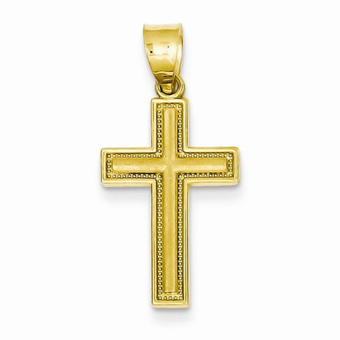 14k Gold Small Satin Cross Pendant, Pendants for Necklace