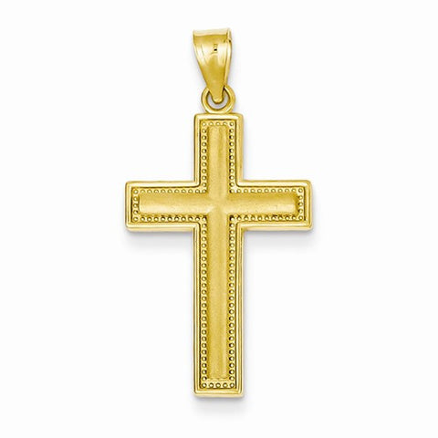 14k Gold Large Satin Cross Pendant, Pendants for Necklace