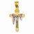 14k Gold Tri-color Diamond-cut Small Draped INRI Crucifix Pendant, Pendants for Necklace
