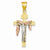 14k Gold Tri-color Diamond-cut Large Draped INRI Crucifix Pendant, Pendants for Necklace