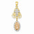 14k Gold w/Rhodium Two-tone Our Lady of Guadalupe Cross Pendant, Pendants for Necklace