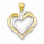 14k Gold Two-tone Diamond Cut Heart pendant, Pretty Pendants for Necklace