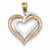 14k Gold Two-tone Diamond Cut Heart pendant, Gorgeous Pendants for Necklace