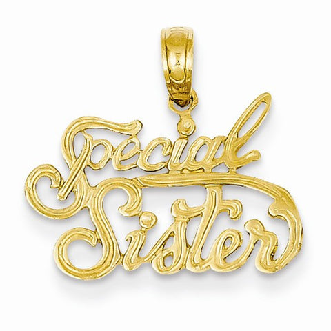 14k Gold Polished Special Sister Pendant, Pendants for Necklace