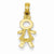 14k Gold Polished & Textured Girl Pendant, Pendants for Necklace