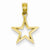 14k Gold Polished Cut Out Star Pendant, Pendants for Necklace
