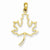14k Gold Polished Cut Out Maple Leaf Pendant, Pendants for Necklace