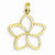 14k Gold Polished Cut Out Flower Pendant, Pendants for Necklace