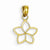 14k Gold Small Polished Cut Out Flower Pendant, Pendants for Necklace