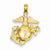 14k Gold Polished & Textured Marine Corps Pendant, Pendants for Necklace