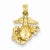 14k Gold Polished & Textured Small Marine Corps Pendant, Pendants for Necklace