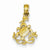 14k Gold Small Polished Sea Turtle Pendant, Pendants for Necklace