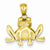 14k Gold Polished & Textured Frog Pendant, Pendants for Necklace