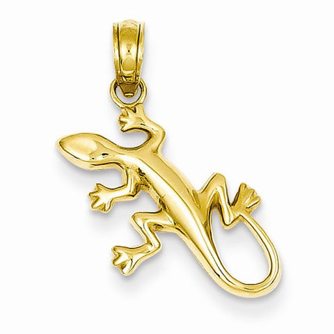 14k Gold Polished Gecko pendant, Alluring Pendants for Necklace