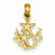 14k Gold Polished Starfish & Coral Pendant, Pendants for Necklace