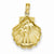 14k Gold Polished & Textured Palm Trees in a Shell Pendant, Pendants for Necklace