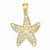 14k Gold Polished & Textured Starfish Pendant, Pendants for Necklace