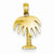 14k Gold Polished Palm Tree Pendant, Pendants for Necklace