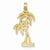 14k Gold Polished & Textured Palm Trees Pendant, Pendants for Necklace