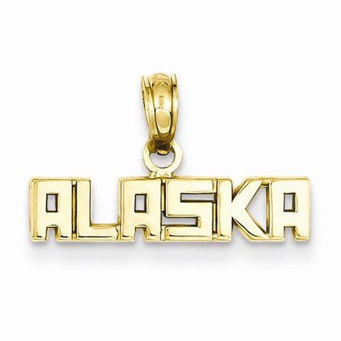 14k Gold Polished ALASKA Pendant, Pendants for Necklace