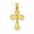 14k Gold Polished Budded Cross Pendant, Pendants for Necklace