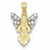 14k Yellow Gold Rhodium Plated Diamond-cut Angel Pendant, Pendants for Necklace