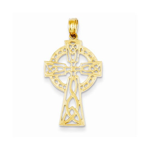 14k Gold Polished Celtic Cross Pendant, Pendants for Necklace