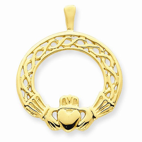 14k Gold Claddagh Pendant, Stylish Pendants for Necklace