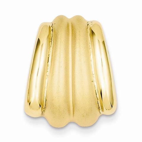 14k Gold Polished & Satin Chain Slide Pendant, Pendants for Necklace