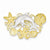 14k Gold Two tone Fancy Omega Slide Pendant, Pendants for Necklace