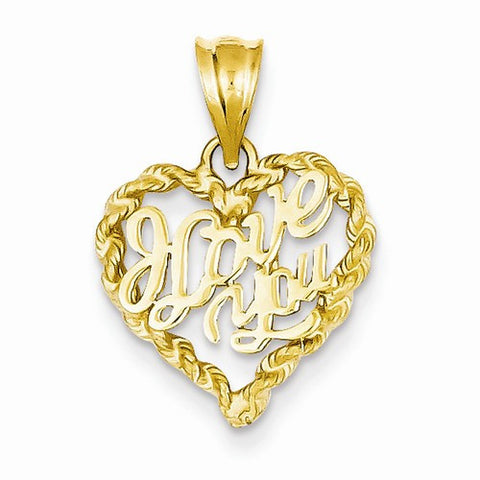14k Gold I Love You Heart Pendant, Pendants for Necklace