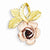 14k Two-tone Rose Gold and Yellow Gold Rose Slide Pendant, Pendants for Necklace