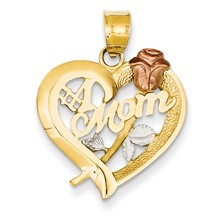 14k Gold Two-Tone W/rhodium Mom Charm hide-image