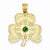 14k Gold Shamrock with Green CZ Stone Pendant, Pendants for Necklace