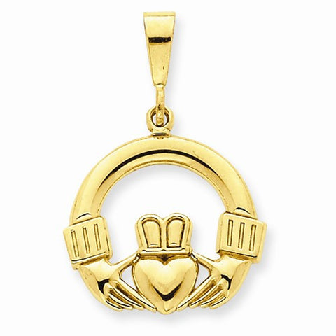 14k Gold Claddagh pendant, Pretty Pendants for Necklace