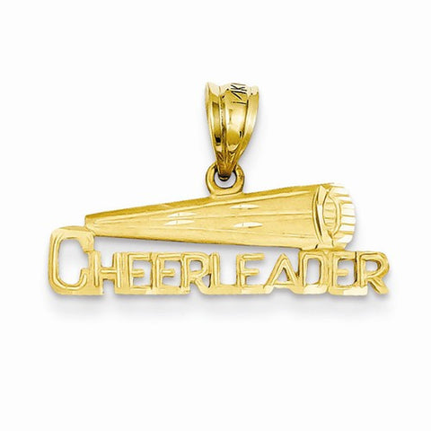 14k Gold Cheerleader Pendant, Stylish Pendants for Necklace