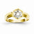 14k Two-tone Polished Star of David Ring