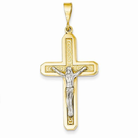 14k Gold Two-tone Crucifix Pendant, Exquisite Pendants for Necklace
