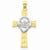 14k Gold Two-tone Claddagh Cross Pendant, Pendants for Necklace
